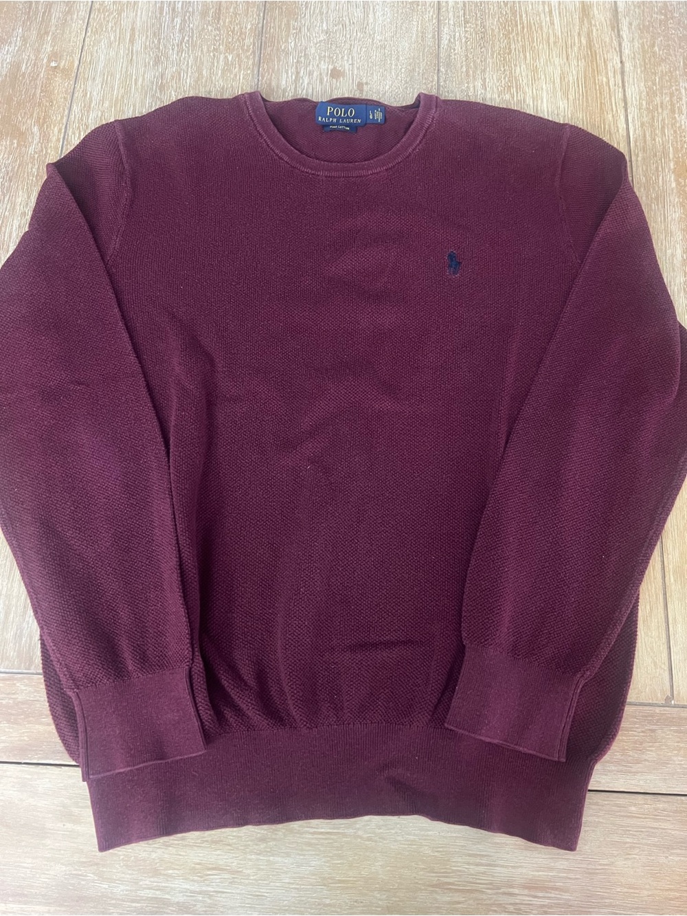 Ralph Lauren Crewneck Sweater in Burgundy with Navy Pony